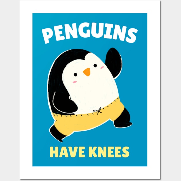 Penguins have Knees Animal Facts Wall Art by TV Dinners